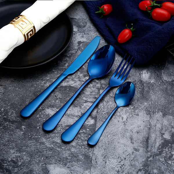 Yefilk Gold/Black/Multi-color Cutlery 4pc Sets