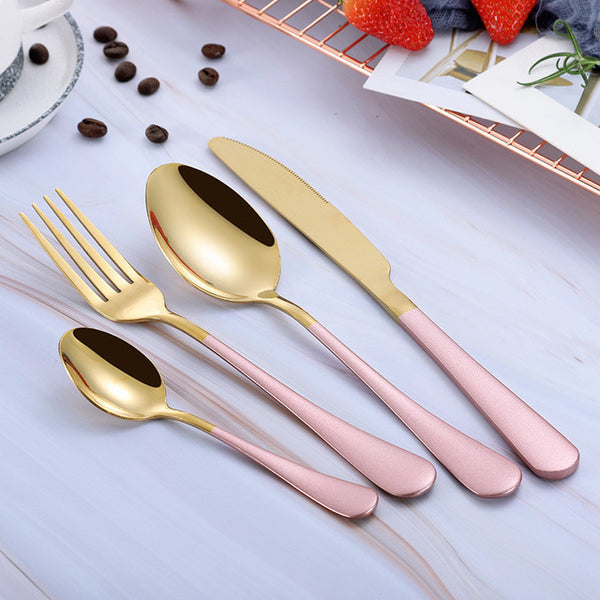 Yefilk Gold/Black/Multi-color Cutlery 4pc Sets