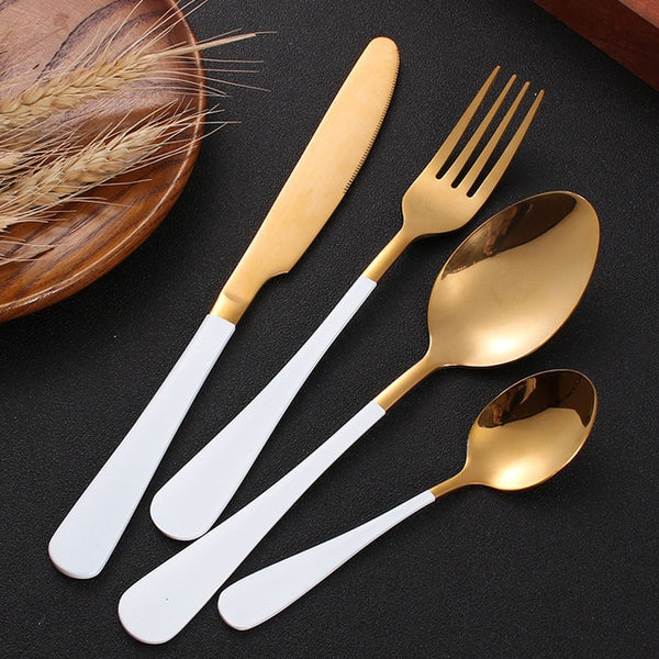 Yefilk Gold/Black/Multi-color Cutlery 4pc Sets