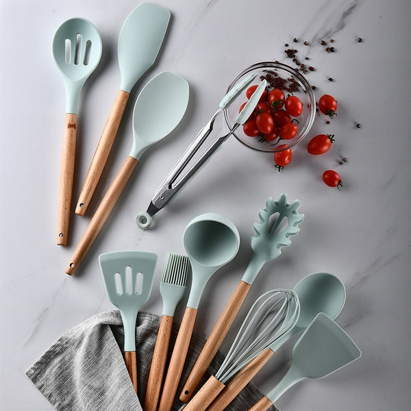 Silicone Spatula Utensils Heat-resistant with Storage