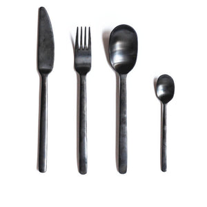 Echo Simplistic Matte Black 4pc Silverware Set - Rustic Edge