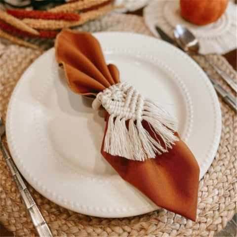 Feather Macrame Cotton Napkin Ring