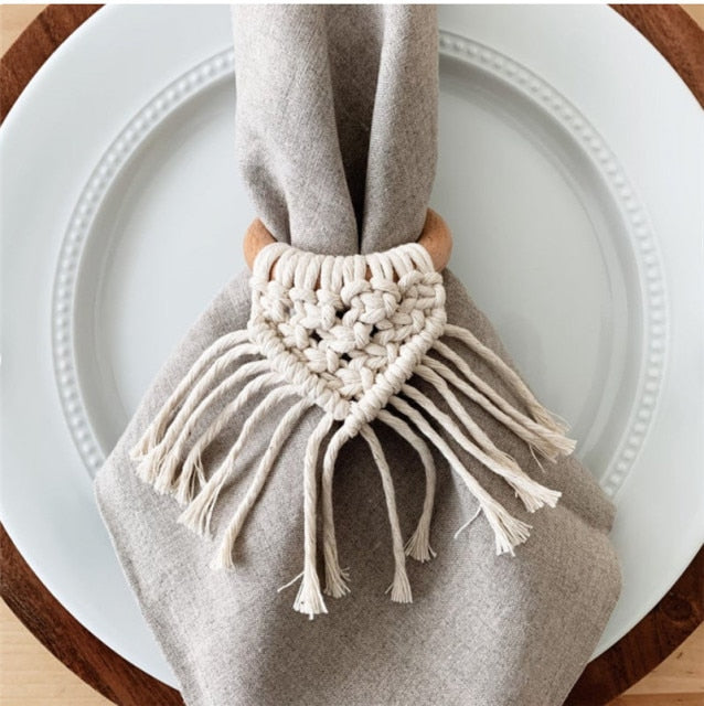 Feather Macrame Cotton Napkin Ring