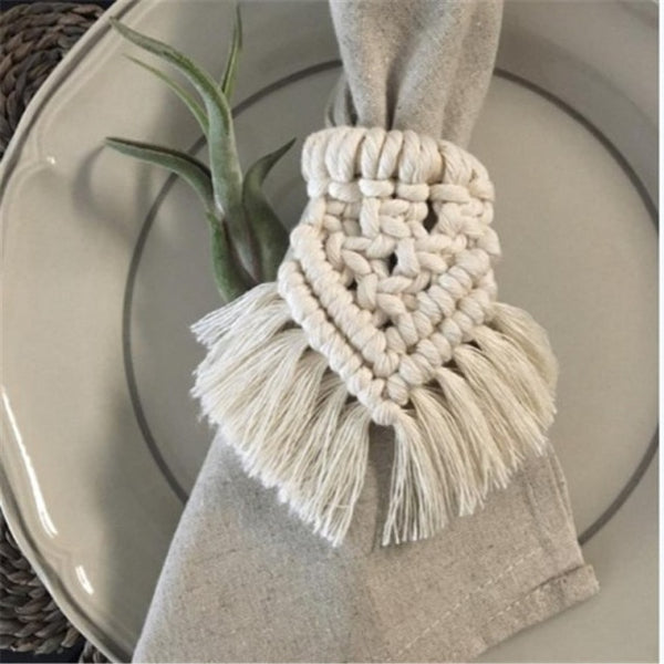 Feather Macrame Cotton Napkin Ring