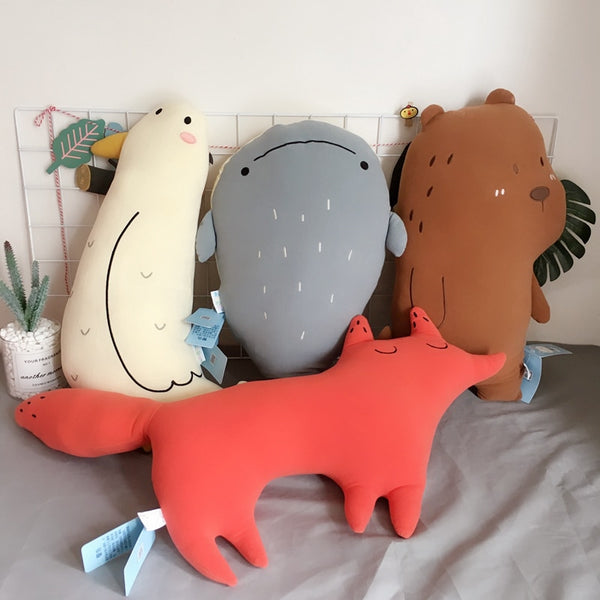 Squishy Pets Bear/Fox/Whale/Seabird Stuffed Plush Pillow Toys - Rustic Edge