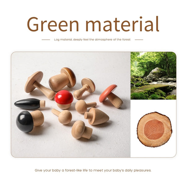 Wood Mushroom Blocks - Rustic Edge