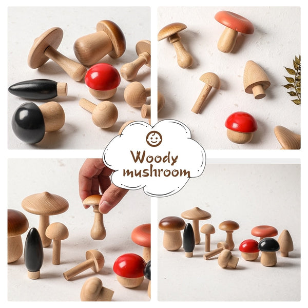 Wood Mushroom Blocks - Rustic Edge