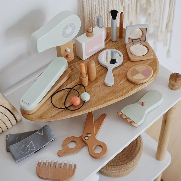 Kids Wooden Pretend Play Makeup Set - Rustic Edge