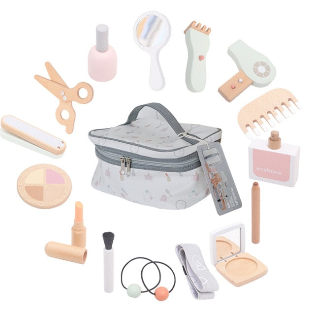 Kids Wooden Pretend Play Makeup Set - Rustic Edge