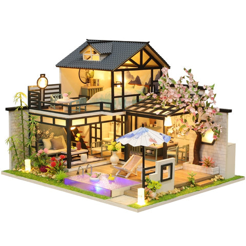DIY Modern Cottage Wooden Dollhouse Kit - Rustic Edge
