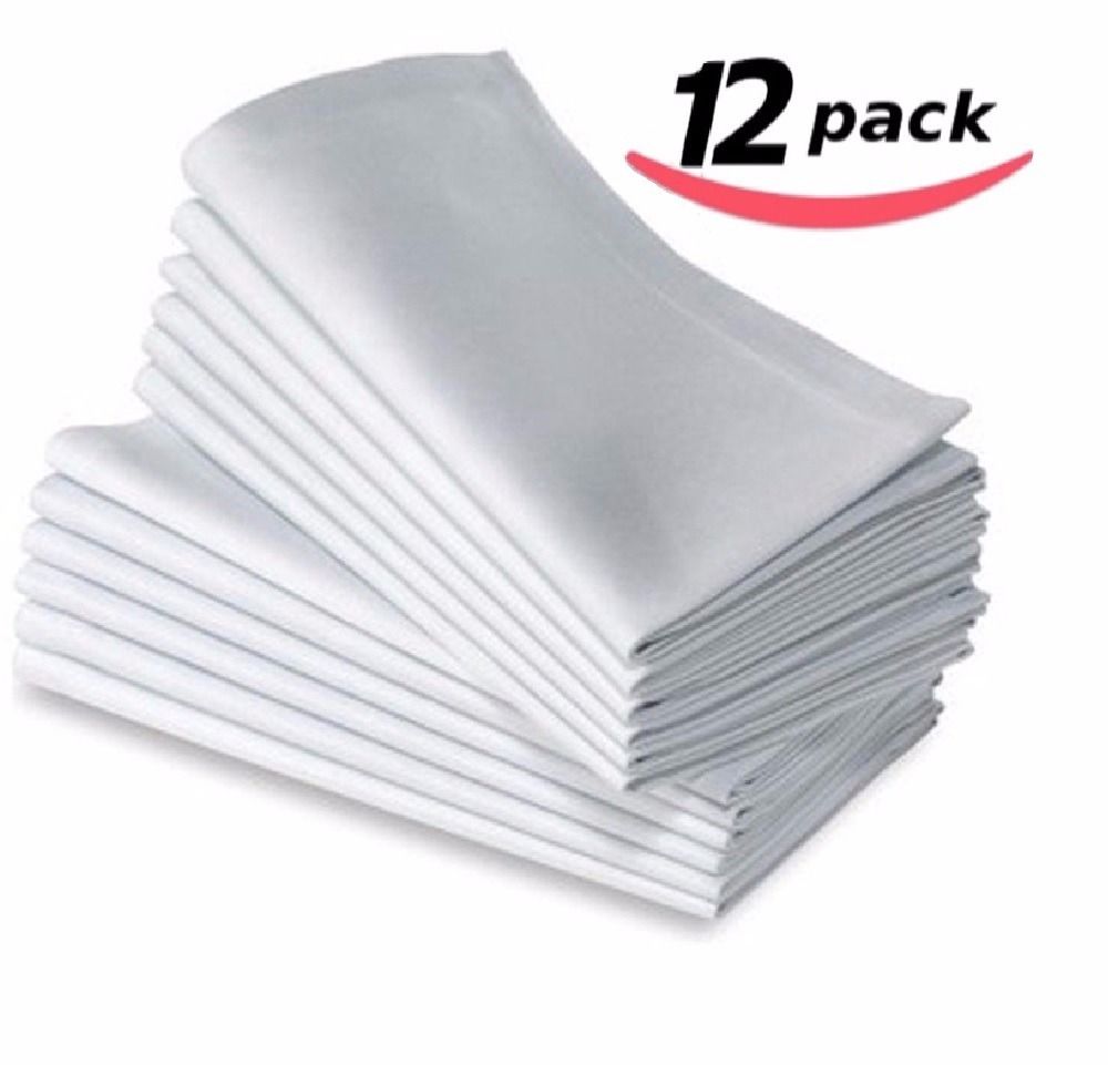 12PC COTTON/LINEN WHITE 50cm x 50cm PREMIUM NAPKINS - Rustic Edge