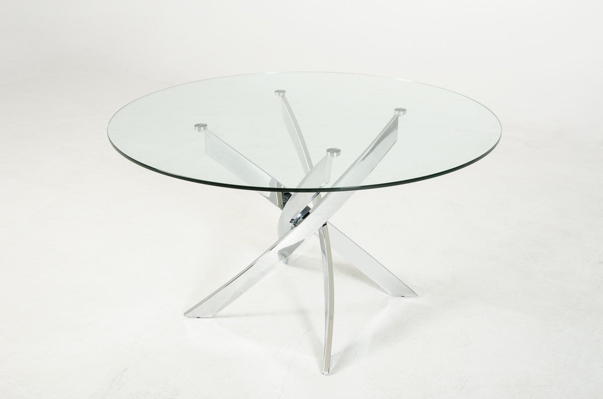 Galaxy Glass Dining Table - Rustic Edge