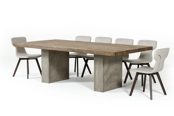 Zeo 79" Concrete & Oak Dining Table