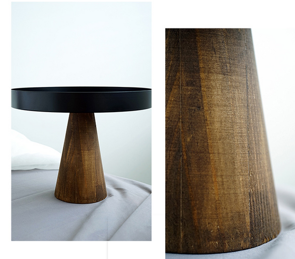 Wood black cake stand - Rustic Edge